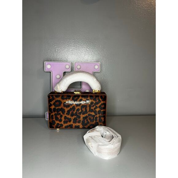 Brandon Blackwood Slim Trunk in Leopard Ponyhair with Brass Hardware - Picture 14 of 15